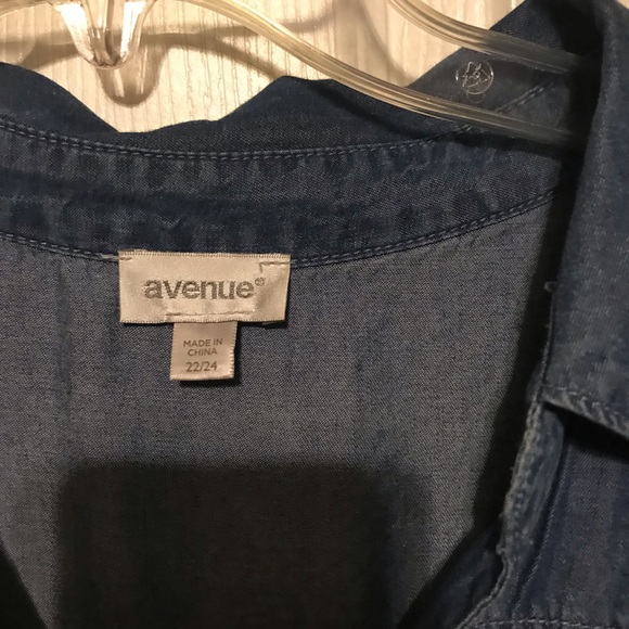 Women sleeveless Denim Shirtdress, Blue size 22/24 - Picture 4 of 6